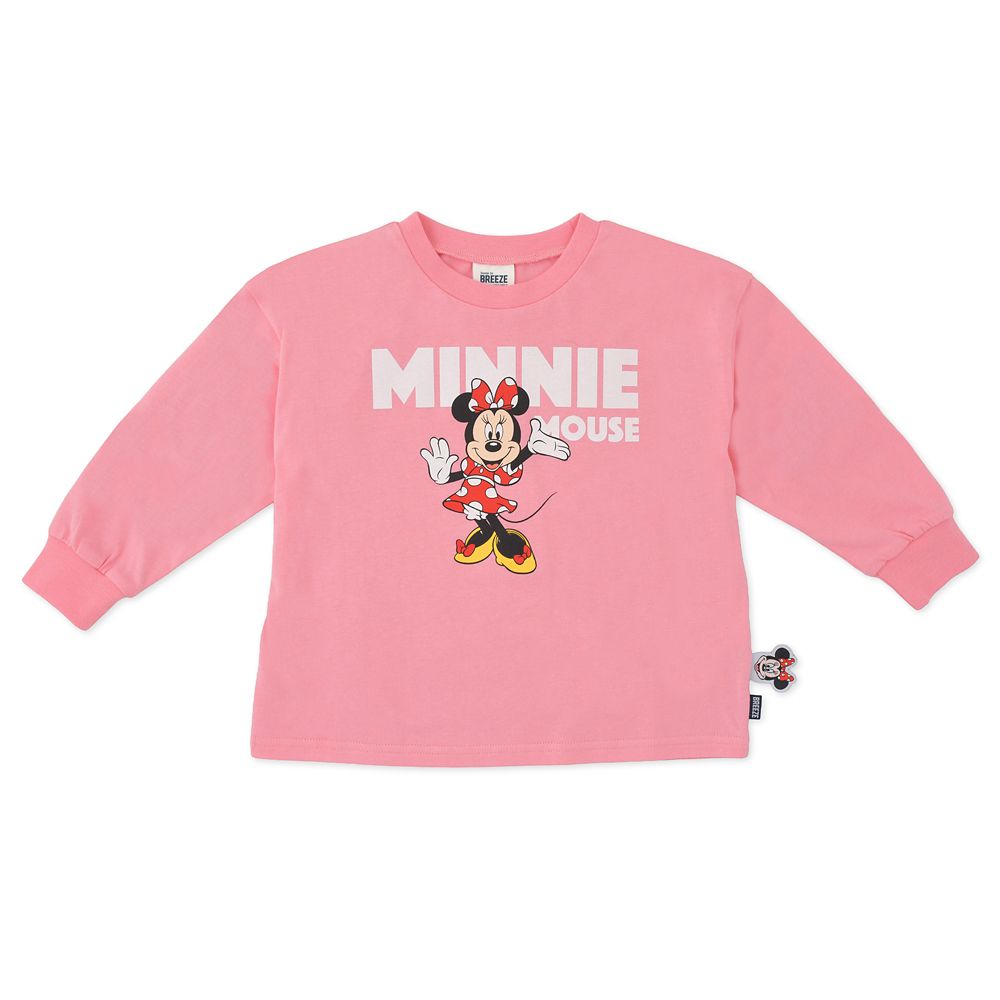 【キッズ用】【BREEZE】ミニー キッズ用長袖Tシャツ ピンク 90～100
