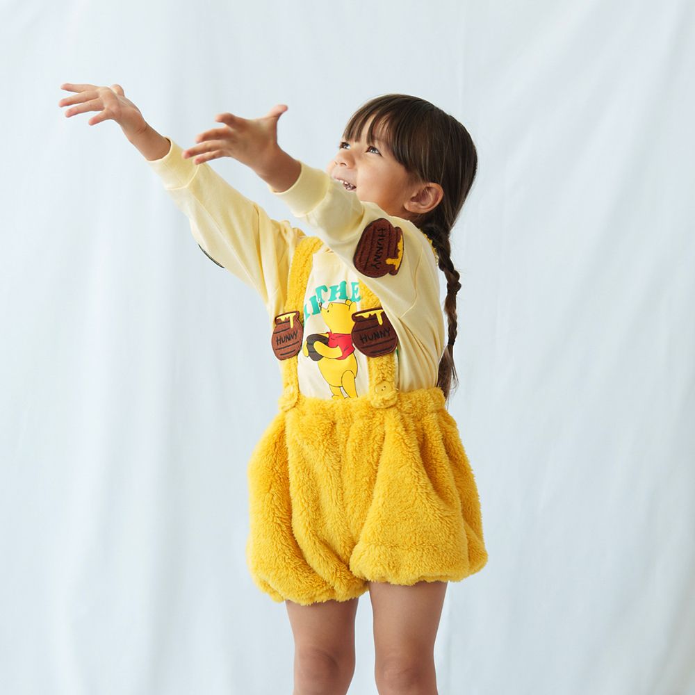 【キッズ用】【BREEZE】プーさん キッズ用長袖Tシャツ イエロー 90～100