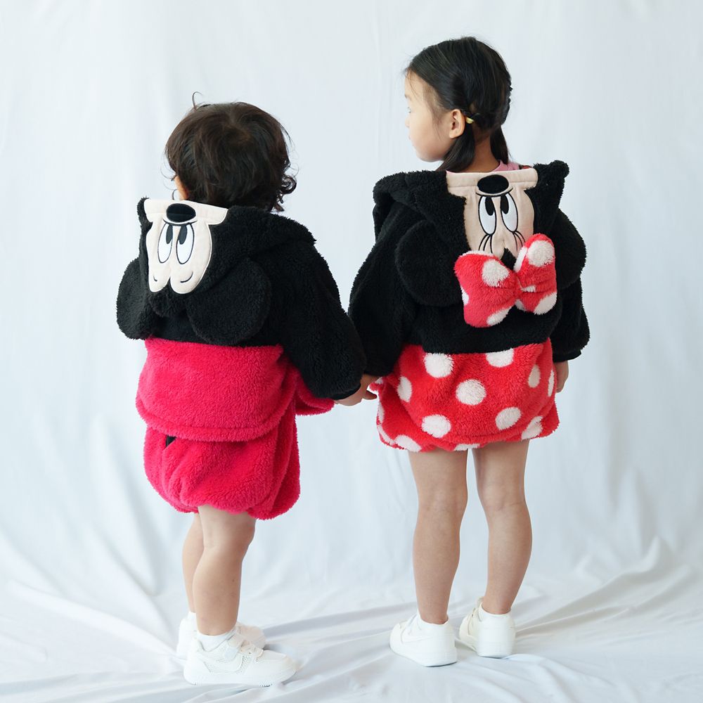 【キッズ用】【BREEZE】ミッキー キッズ用パンツ サスペンダー付き レッド 90～100