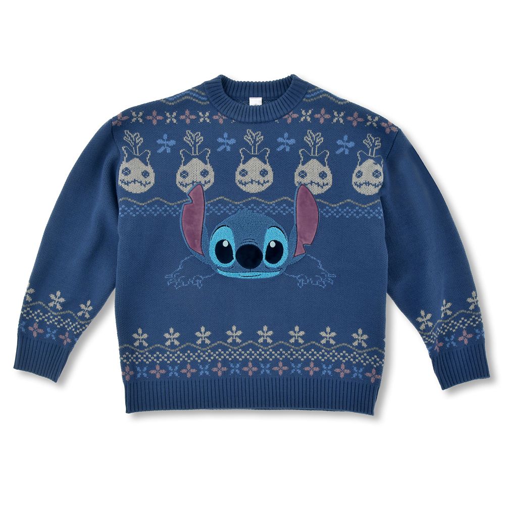 【再入荷】スティッチ 長袖セーター ブルー KNIT COLLECTION