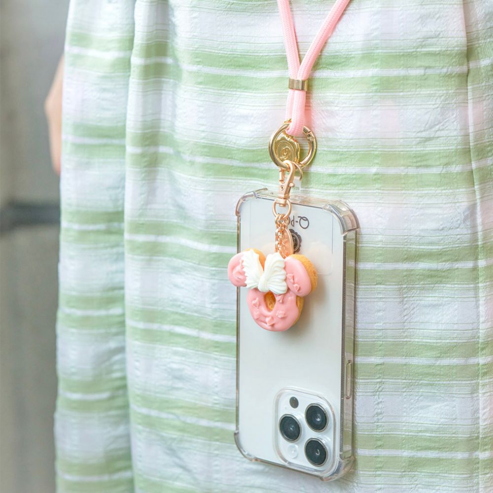 【キューポット】ミニーマウス/バッグチャーム　メルティーストロベリーチョコレート ドーナツ