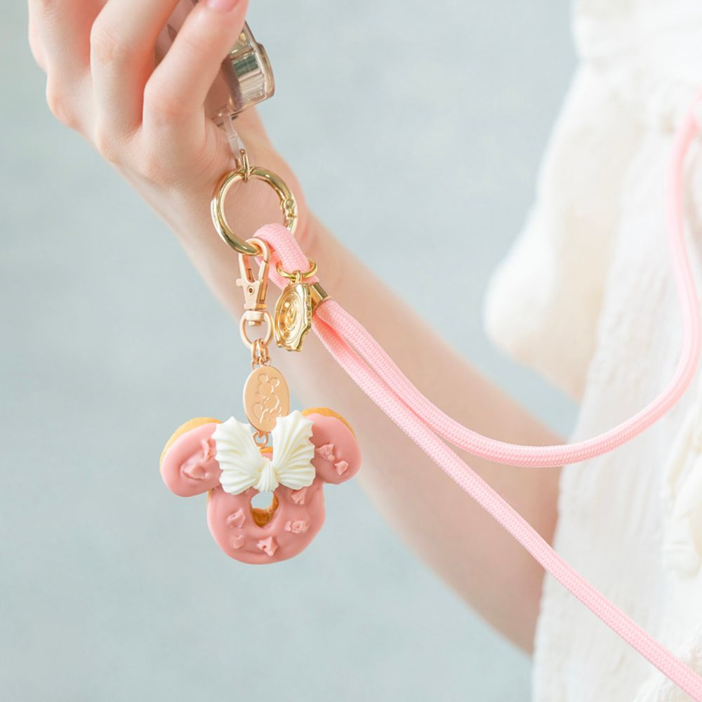 【キューポット】ミニーマウス/バッグチャーム　メルティーストロベリーチョコレート ドーナツ