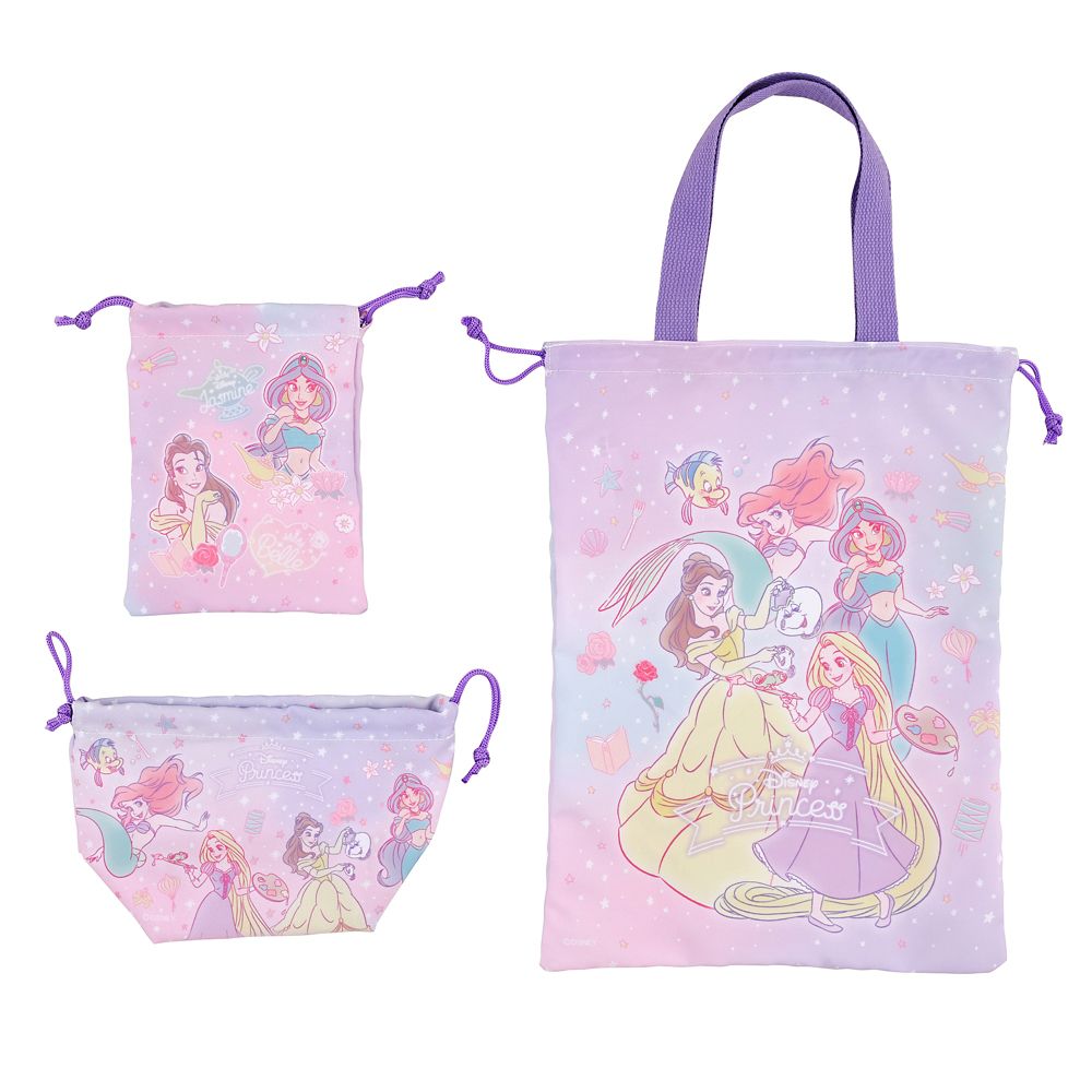 【再入荷】ディズニープリンセス 巾着 セット ネオンロゴ Back to School