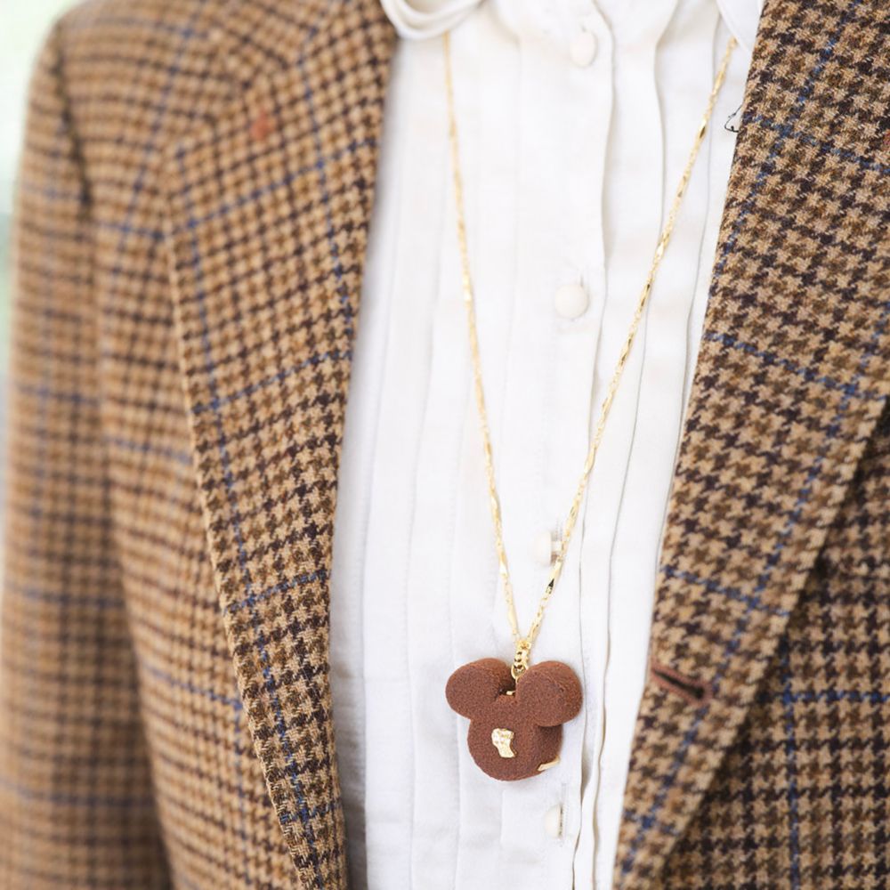 【キューポット】ミッキーマウス/ネックレス　リュクスショコラ(ブラウン)