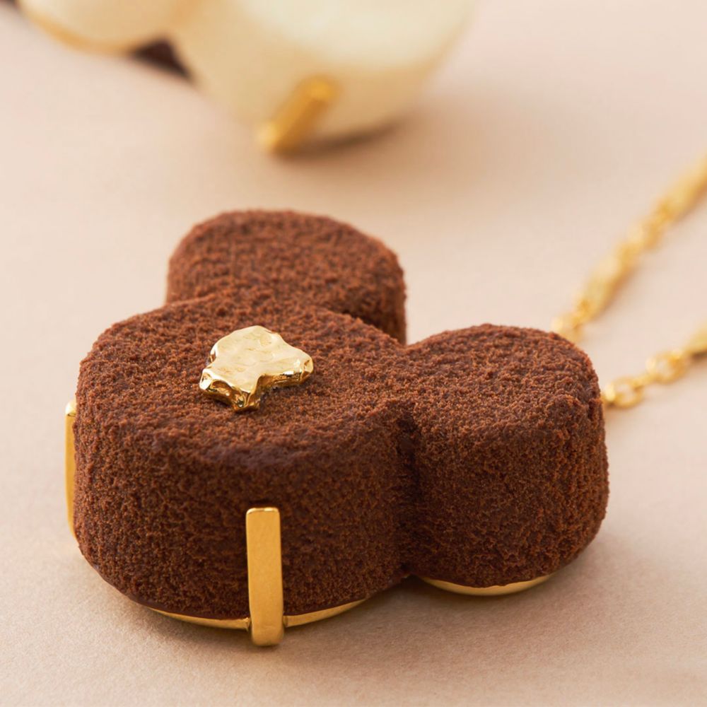 【キューポット】ミッキーマウス/ネックレス　リュクスショコラ(ブラウン)