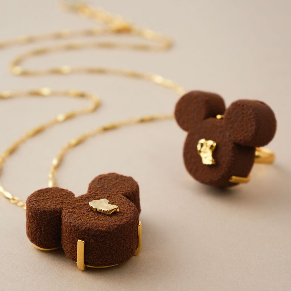 【キューポット】ミッキーマウス/ネックレス　リュクスショコラ(ブラウン)