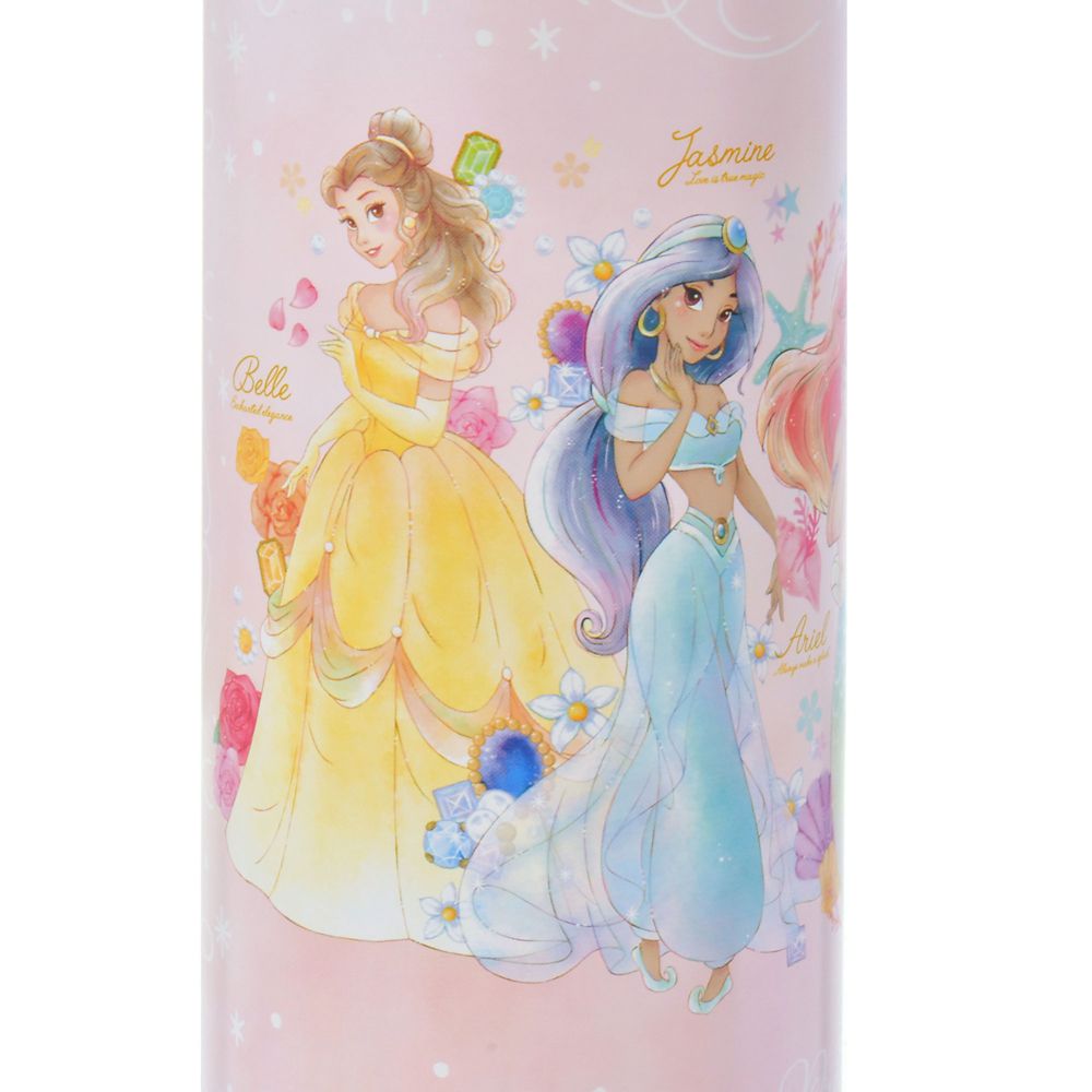 【キッズ用】ディズニープリンセス 水筒・ウォーターボトル ステンレス ストラップ付き モチーフ