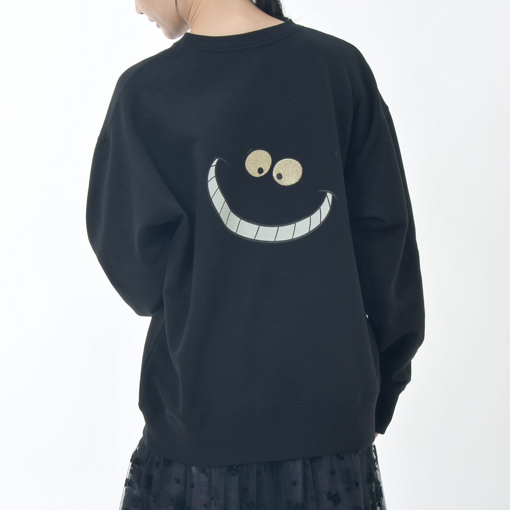 チェシャ猫 長袖トレーナー ブラック CHESHIRE CAT