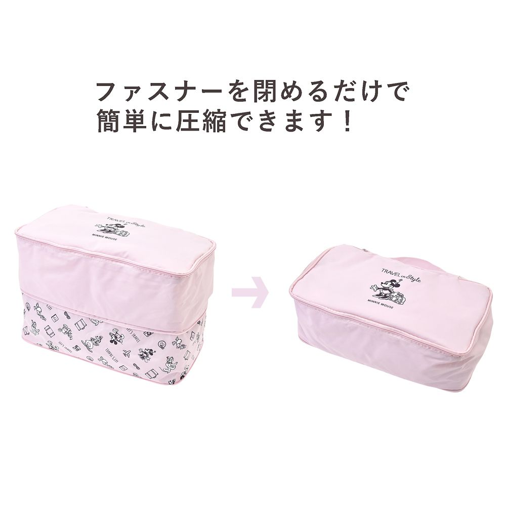 【再入荷】ミニー 衣類圧縮収納ポーチ(S)  DISNEY TRAVEL