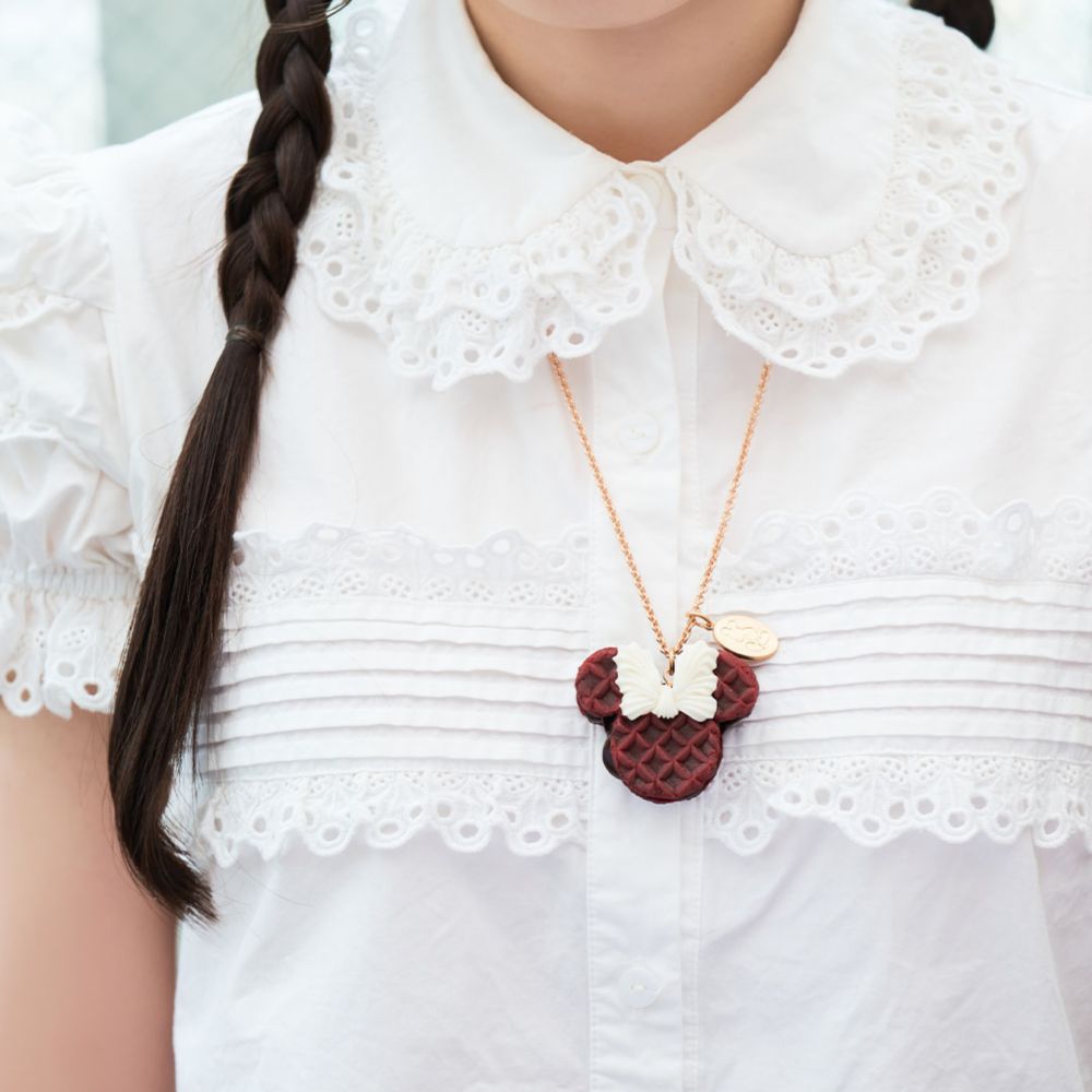 【キューポット】ミニーマウス/ネックレス　ストロベリーワッフル