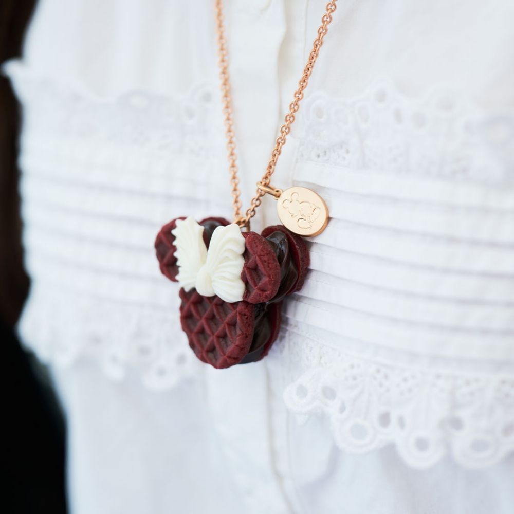 【キューポット】ミニーマウス/ネックレス　ストロベリーワッフル