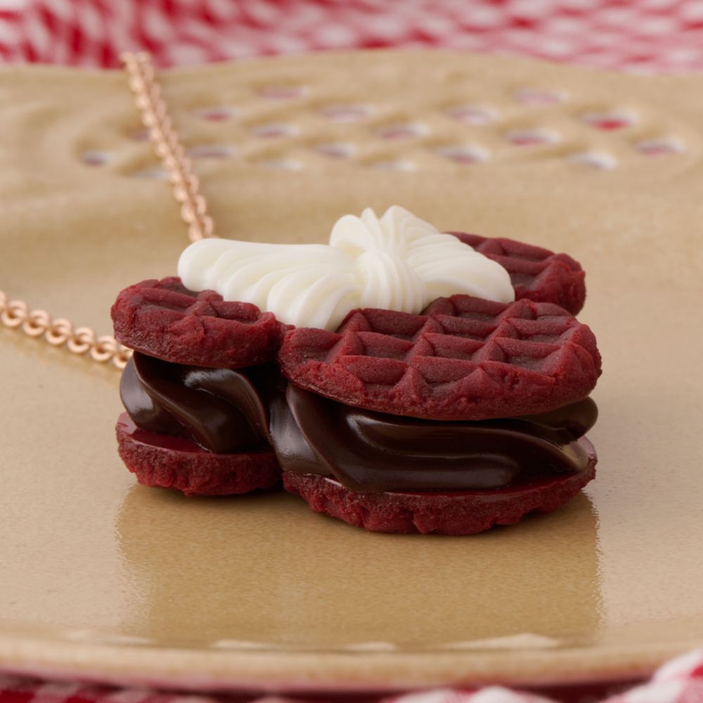 【キューポット】ミニーマウス/ネックレス　ストロベリーワッフル