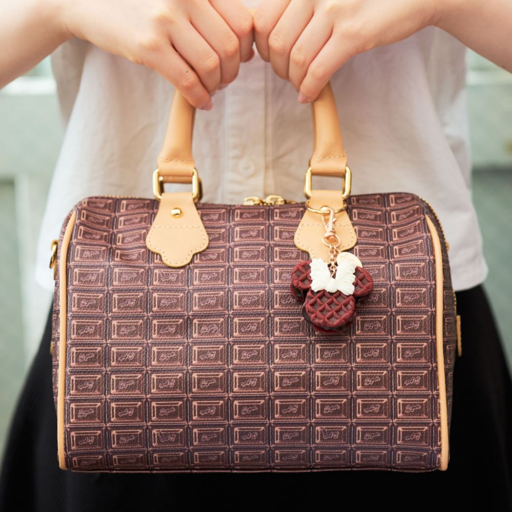 【キューポット】ミニーマウス/バッグチャーム　ストロベリーワッフル