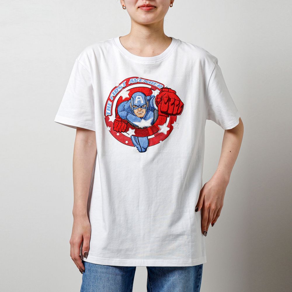 キャラジャン　キャプテン・アメリカ Tシャツ（L） ファーストアベンジャー