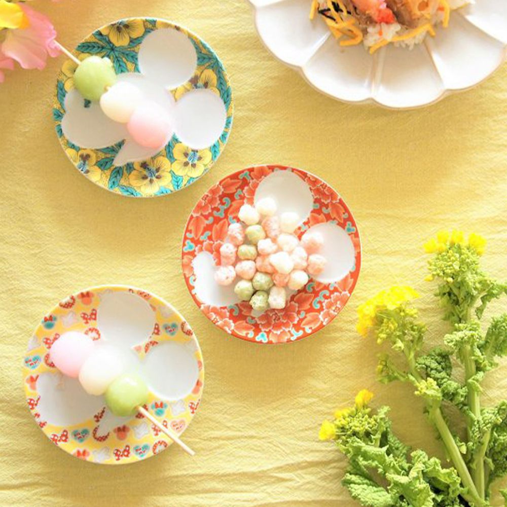 ミッキーマウス/プレート 2点セット B（小紋青・小紋黄）