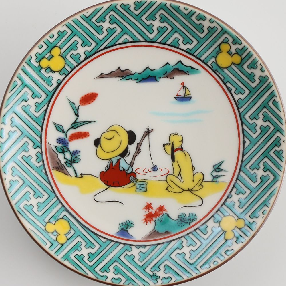 ミッキーマウス/小皿　古九谷山水画