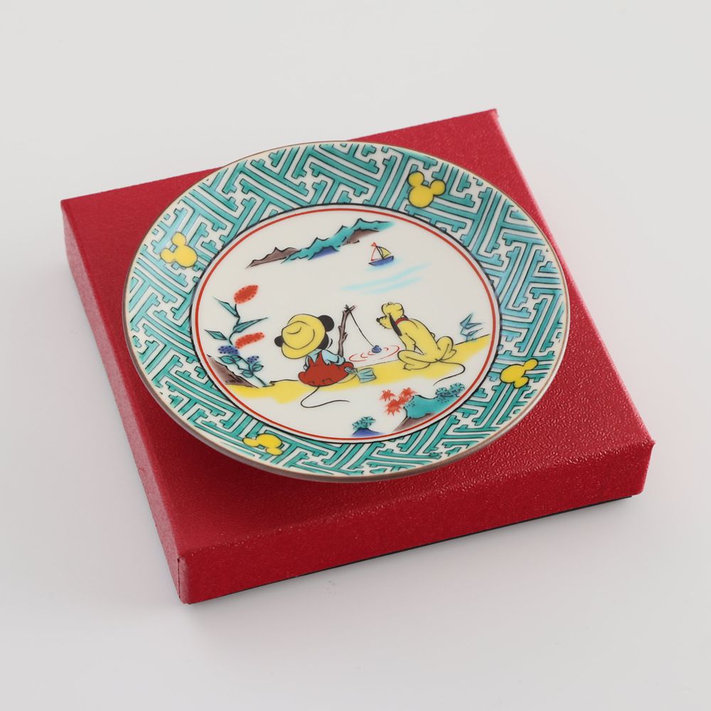 ミッキーマウス/小皿　古九谷山水画