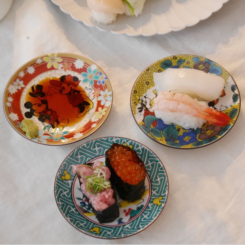 ミッキーマウス/小皿5pcsセット　九谷画風