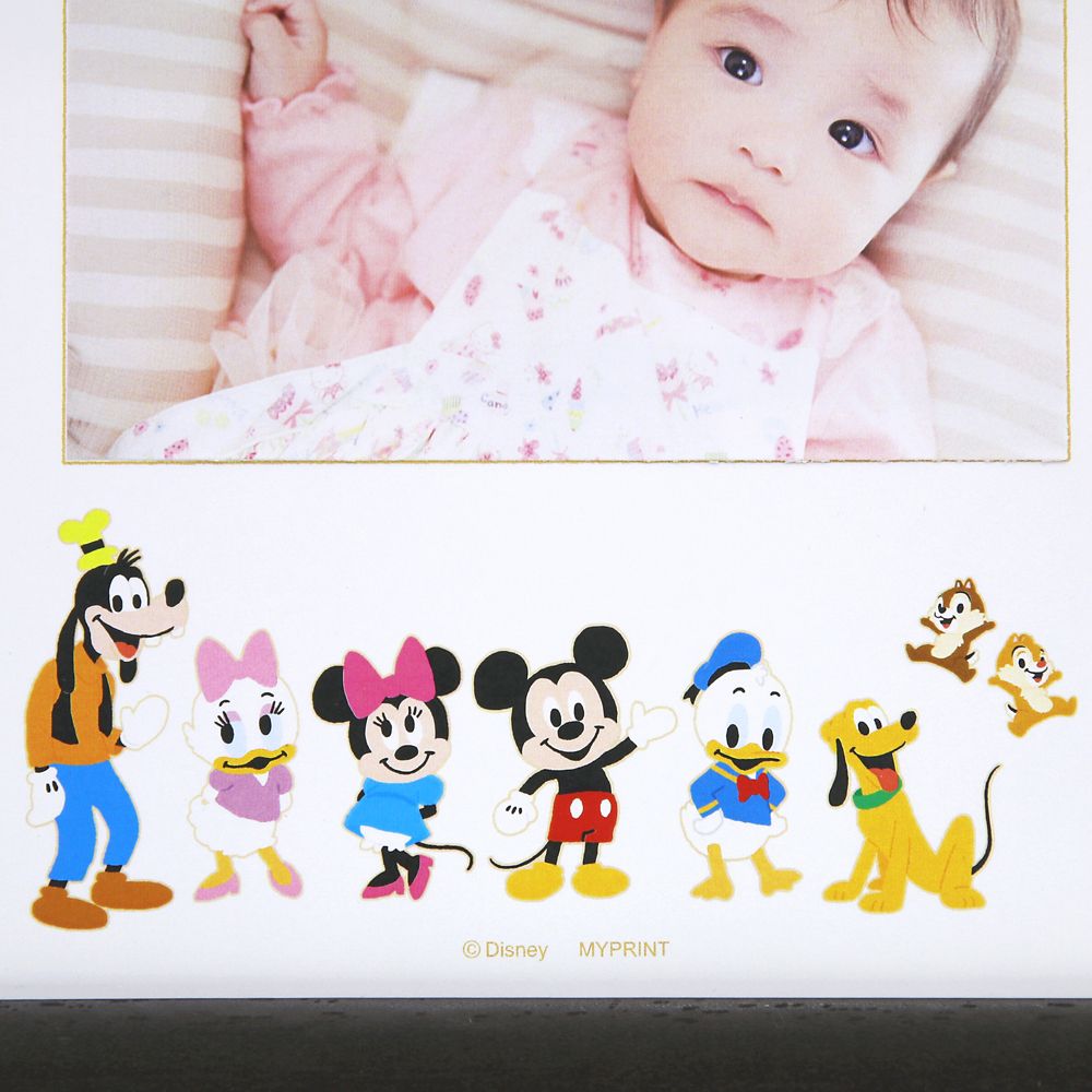 【受注生産】ネームインポエム出産祝い1人用／写真貼付けスペース有り ポップ（ミッキー＆フレンズ）