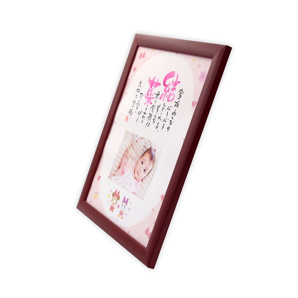 【受注生産】ネームインポエム出産祝い1人用／写真貼付けスペース有り ガール（ベビーミニー＆ベビーデイジー）