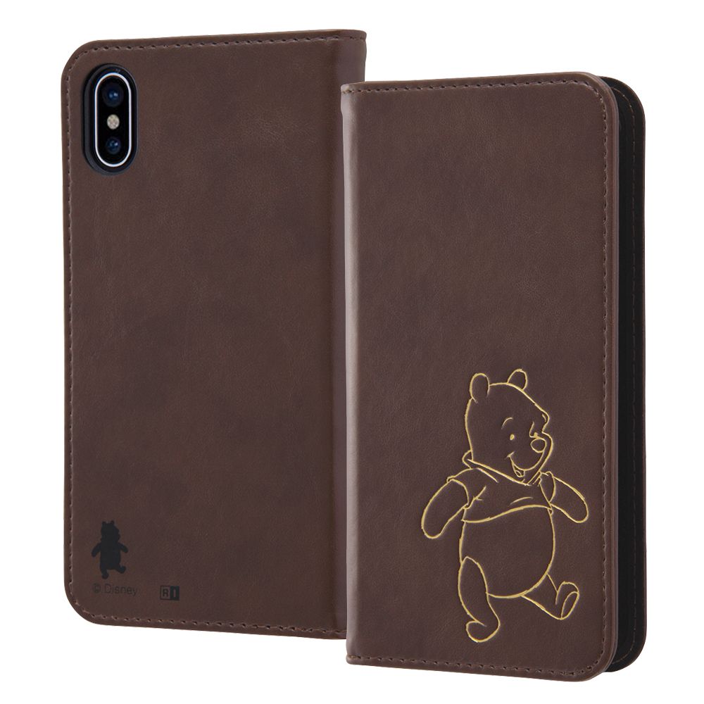 公式 ショップディズニー Iphone Xs X ディズニーキャラクター 手帳型ケース ホットスタンプ ワンポイント プー
