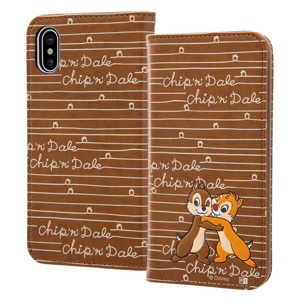 公式 ショップディズニー Iphone Xs X ディズニーキャラクター 手帳型ケース スタンディング カーシヴ チップ デール
