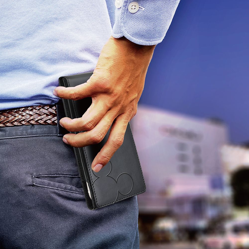 ミッキーマウス　ブラック マルチスマートフォン用ウエストポーチ