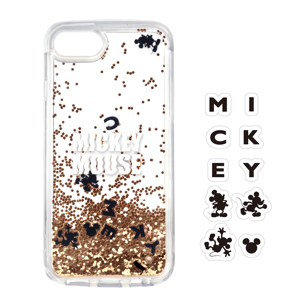 ミッキーマウス iPhone 6/6s/7/8/SE用 グリッターケース