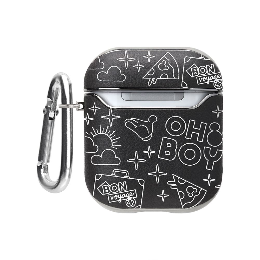 ミッキーマウス ブラック AirPods用 PUレザーケース