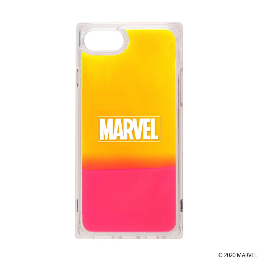 ロゴ/イエロー＆ピンク iPhone 6/6s/7/8/SE用 ネオンサンドケース