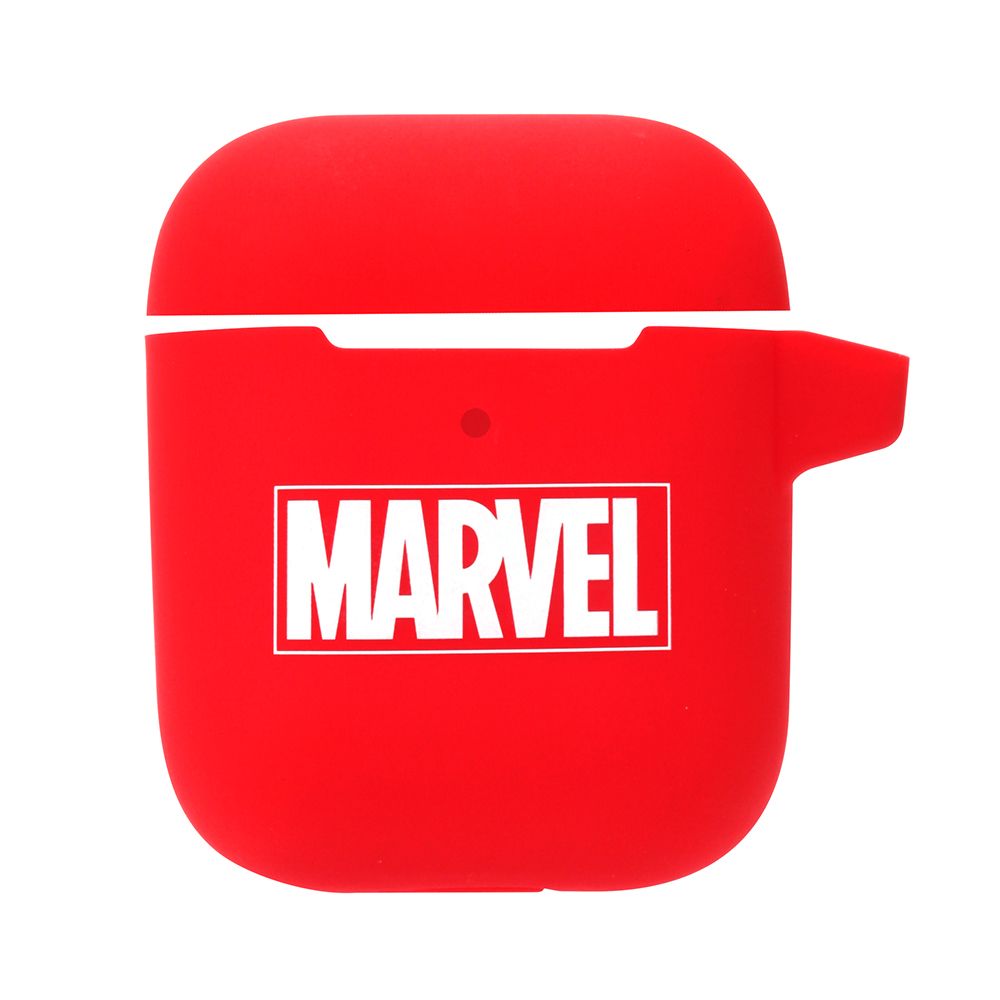 ロゴ/レッド Air Pods充電ケース用　シリコンカバー
