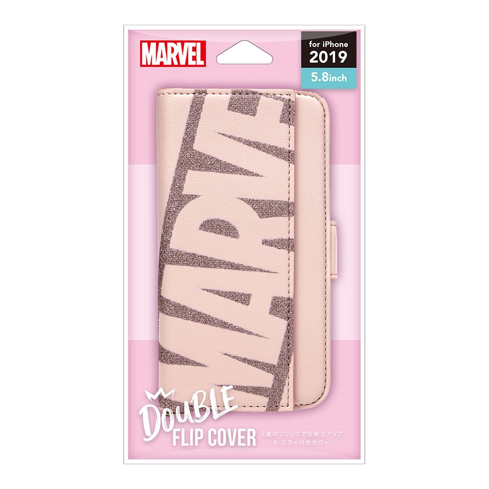 ロゴ/ピンク iPhone 11 Pro  ダブルフリップカバー