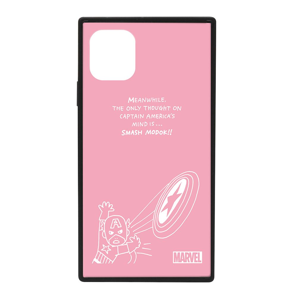 キャプテン・アメリカ/ピンク iPhone 11 ガラスハイブリッドケース