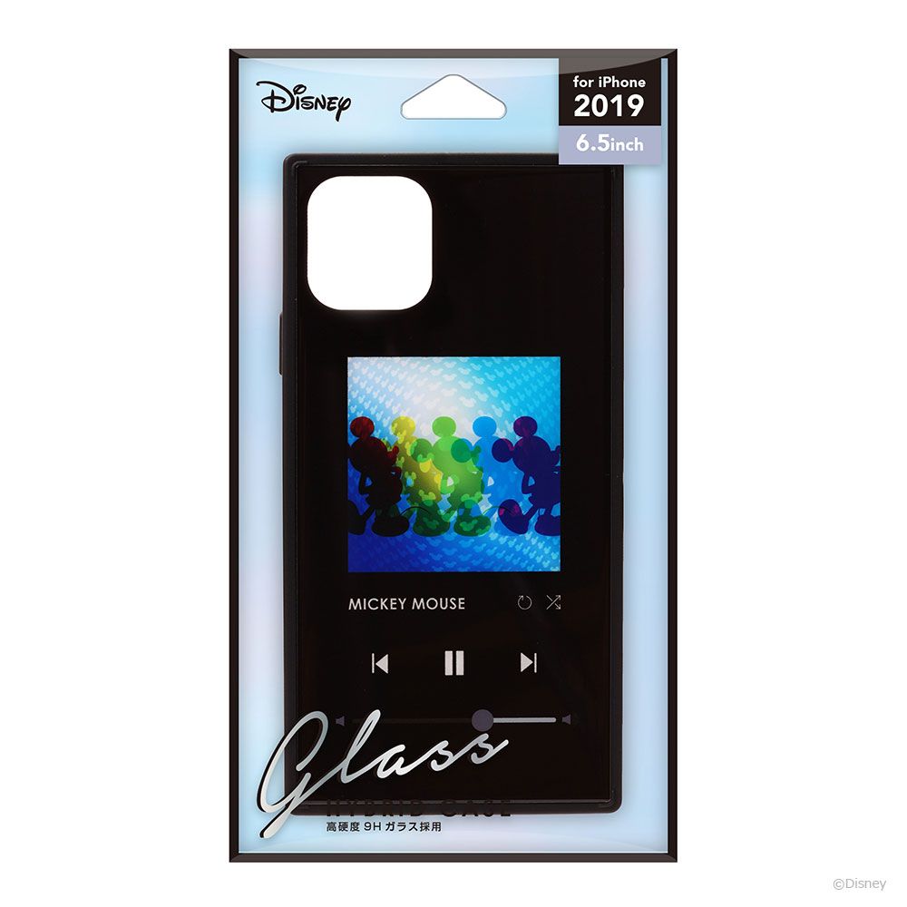 ミッキーマウス/ブラック iPhone 11 Pro Max ガラスハイブリッドケース