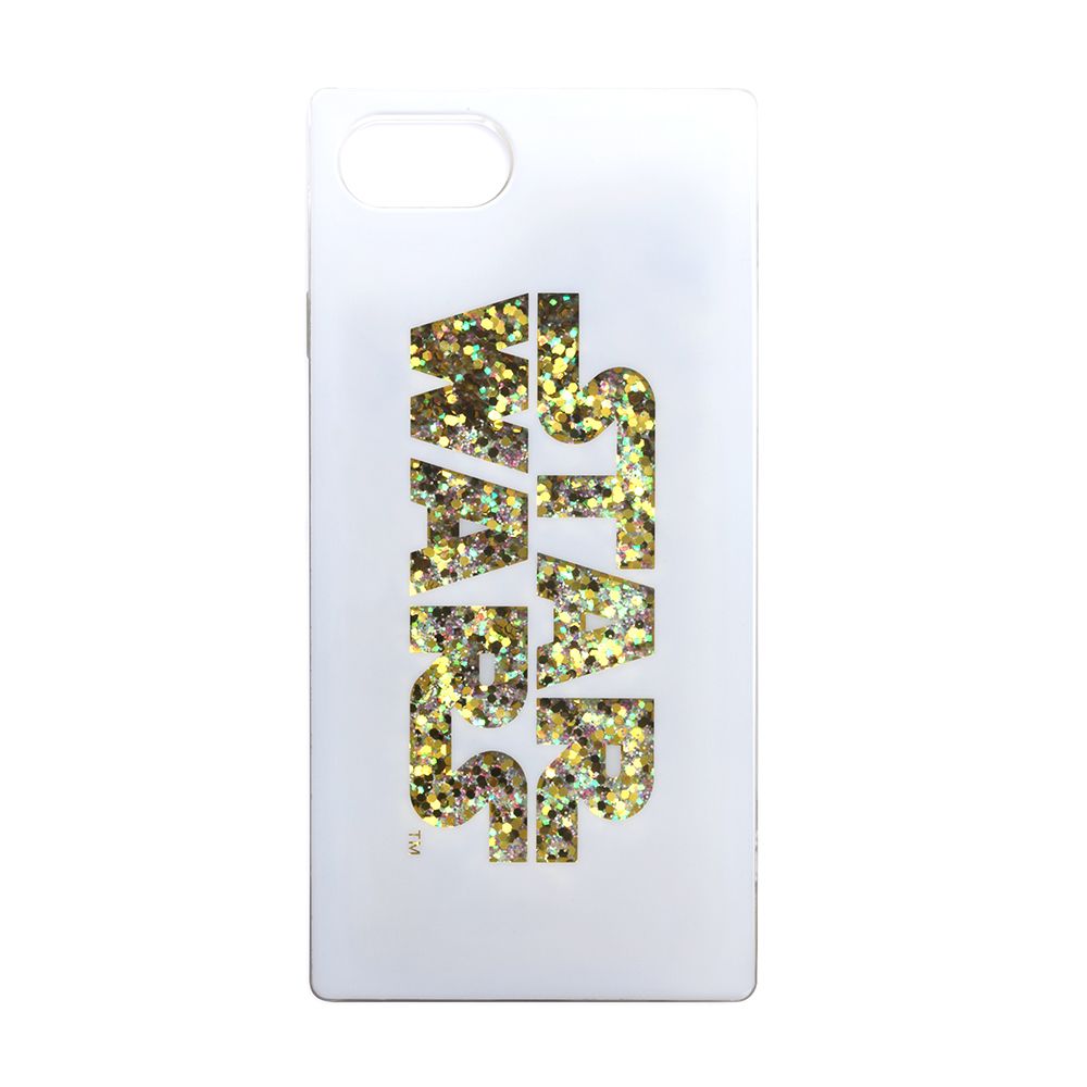 ロゴ/ホワイト iPhone 6/6s/7/8/SE用 グリッターケース