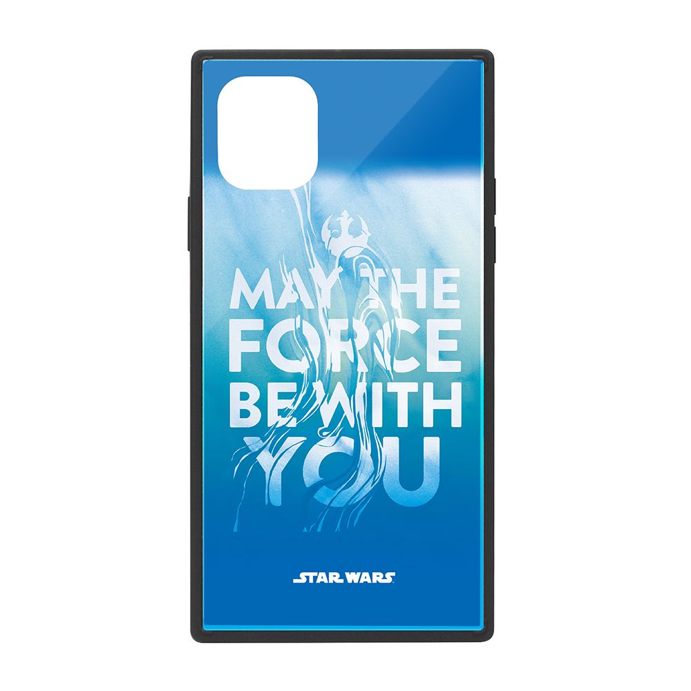 ブルー　iPhone 11用 ガラスハイブリッドケース