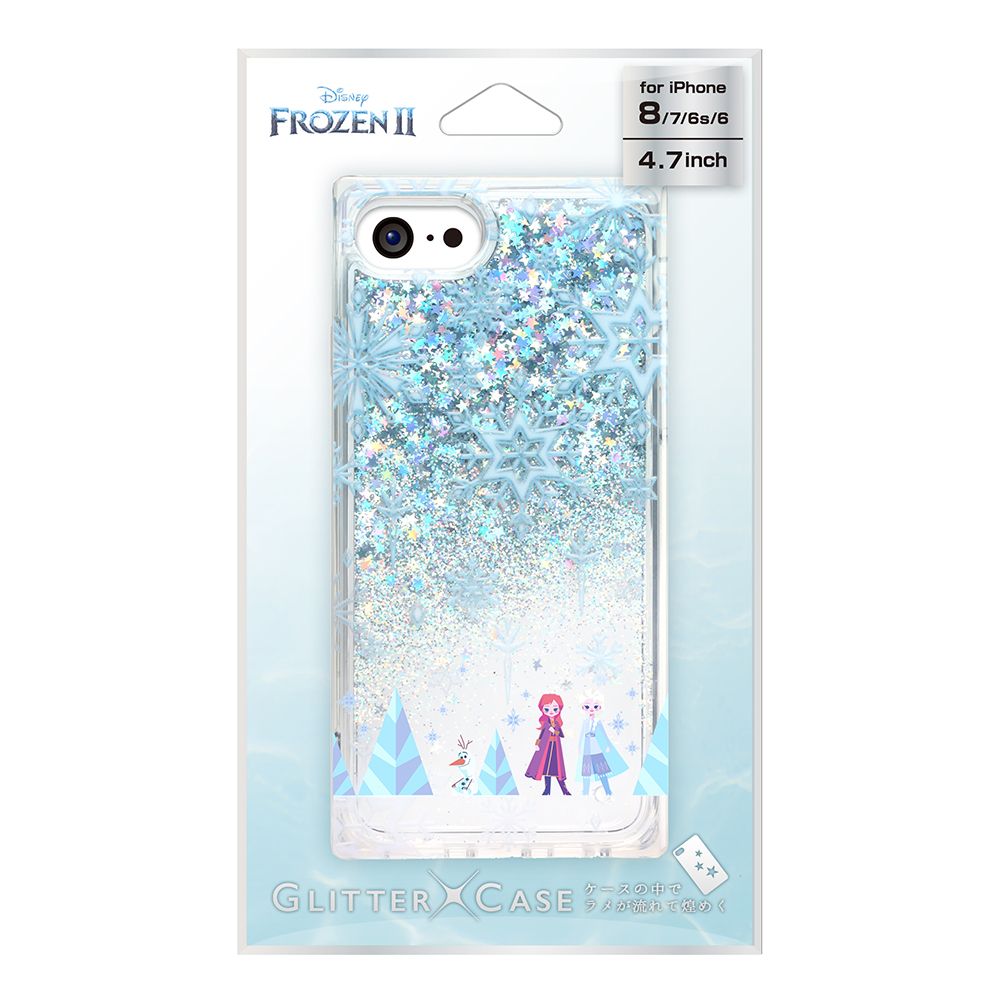 公式 ショップディズニー Iphone Se 8 7 6s 6用 グリッターケース アナと雪の女王2 ブルー