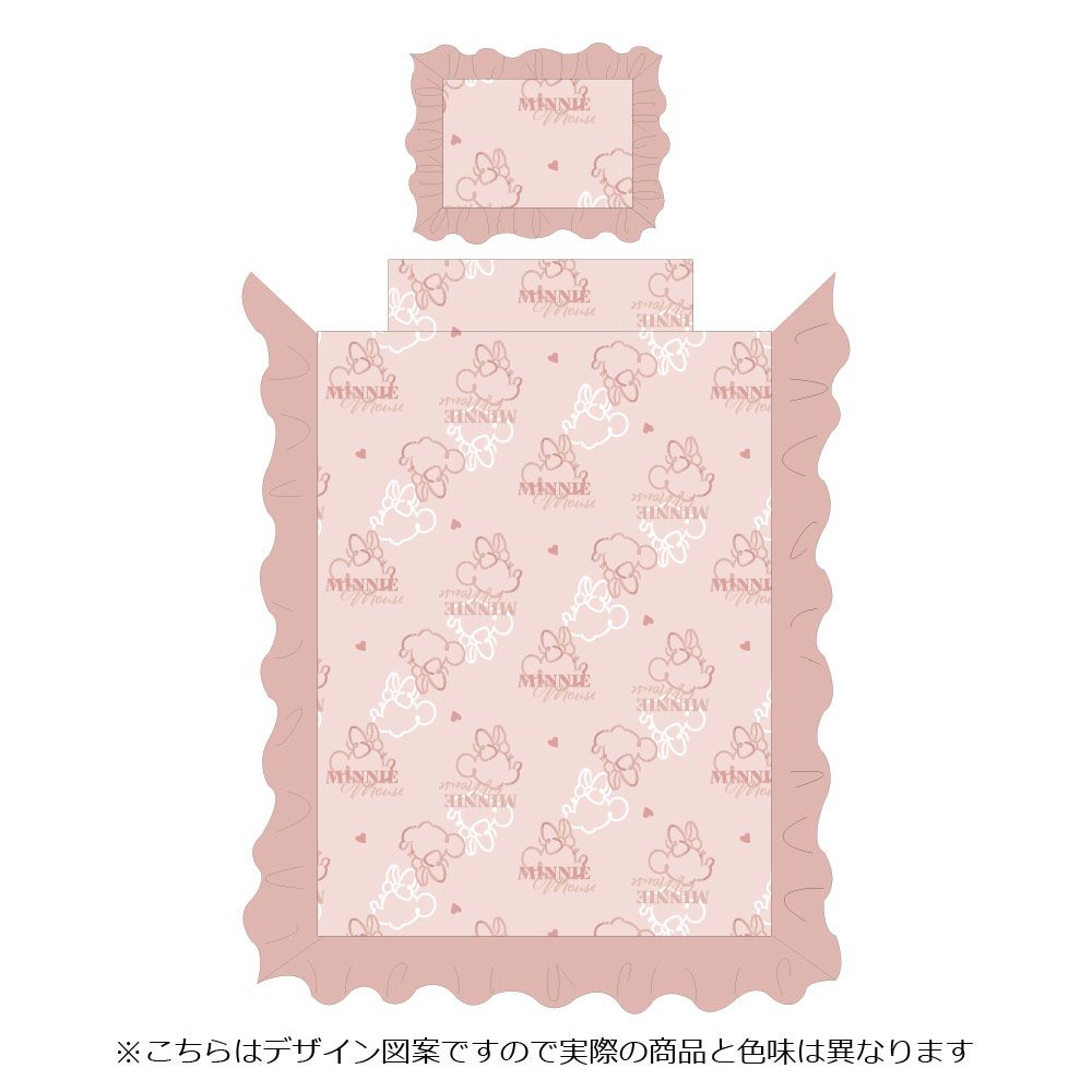 [SB-632-D］ミニー ボリューム フリル布団カバー　シーツ　ピローケース（枕カバー）3点セットシングル　ミニー