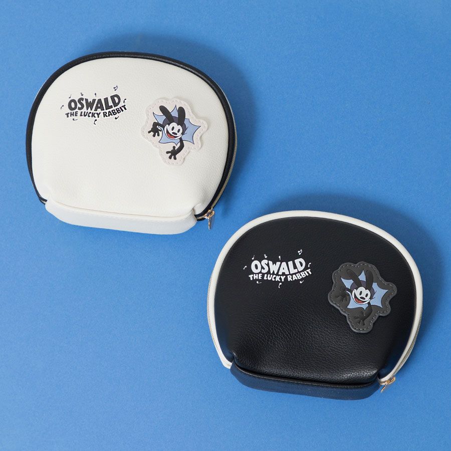 【ACCOMMODE】『オズワルド・ザ・ラッキー・ラビット』オズワルドワッペンラウンドポーチ(D-SK1202/BK)