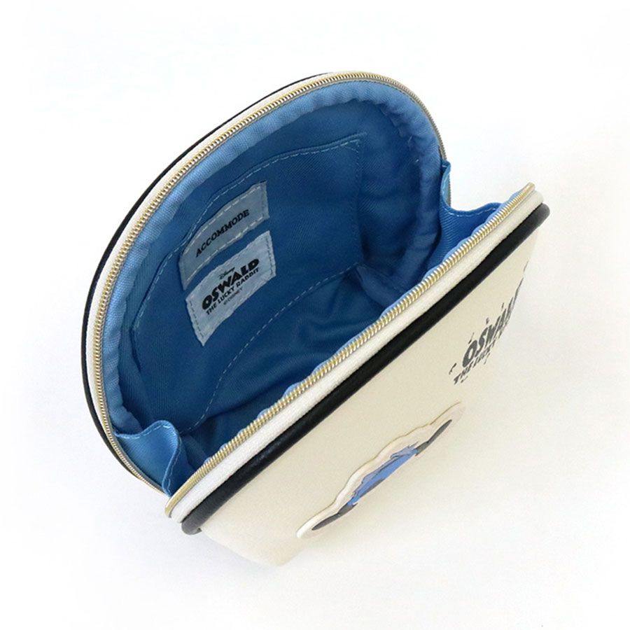 【ACCOMMODE】『オズワルド・ザ・ラッキー・ラビット』オズワルドワッペンラウンドポーチ(D-SK1202/WH)