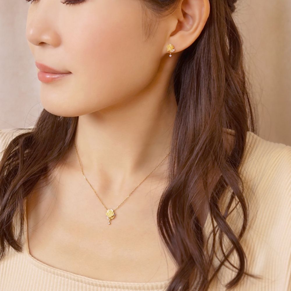 公式 ショップディズニー ディズニーコレクションジュエリー 美女と野獣 ネックレス True Rose