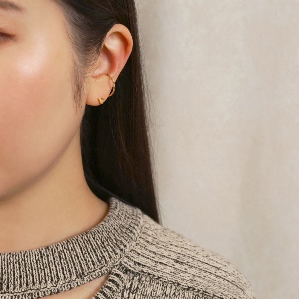 [セカンドピアス]K18ミッキーマウス　ハーフセカンドピアス(YG)