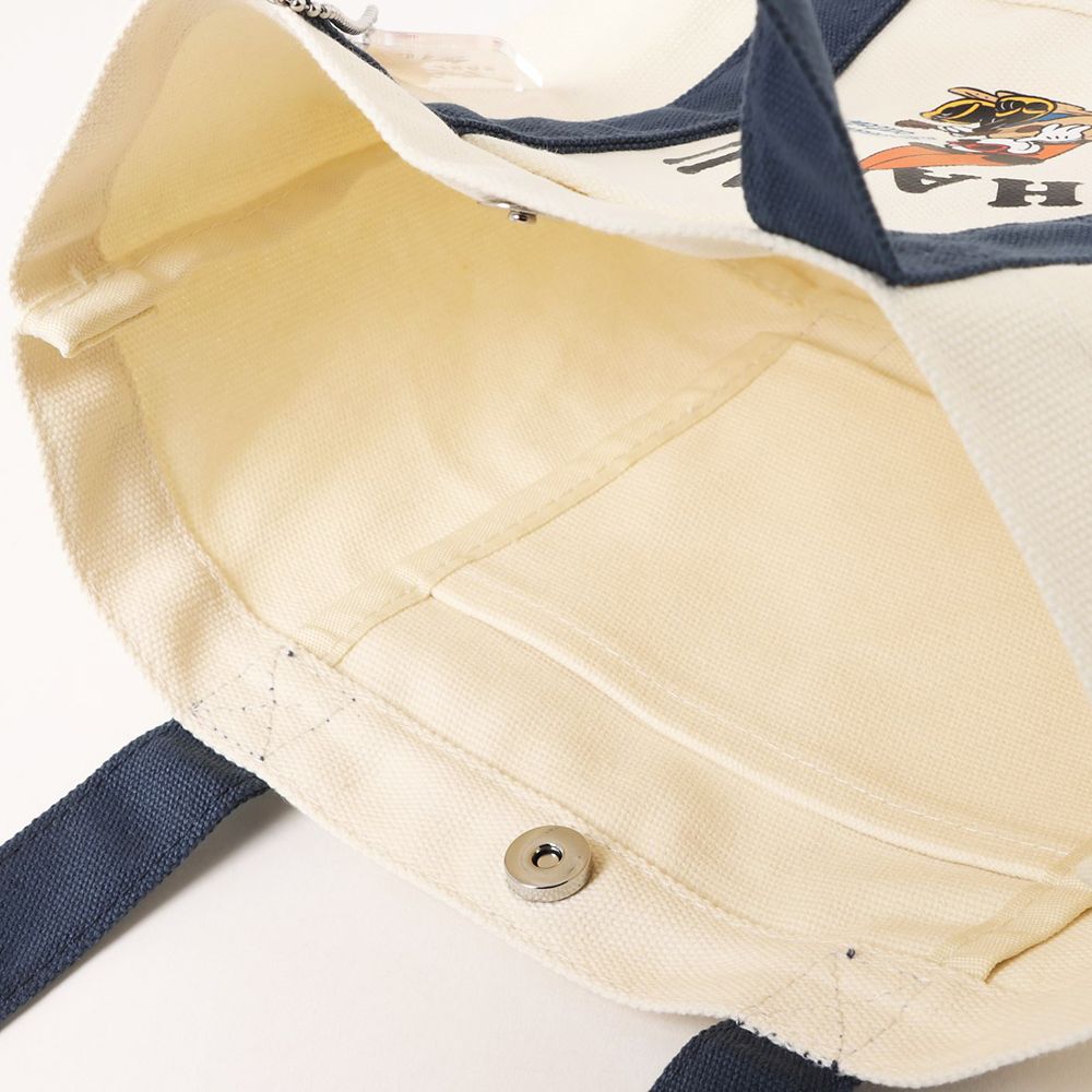 ミッキー　ハワイアンキャンバスミニトートバッグ　DMK-TTBM36/NAVY&times;IVORY