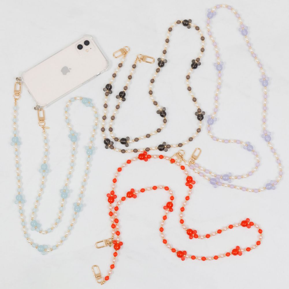 【ACCOMMODE】ミッキー  ビーズストラップ(D-KJ 1441/BK)