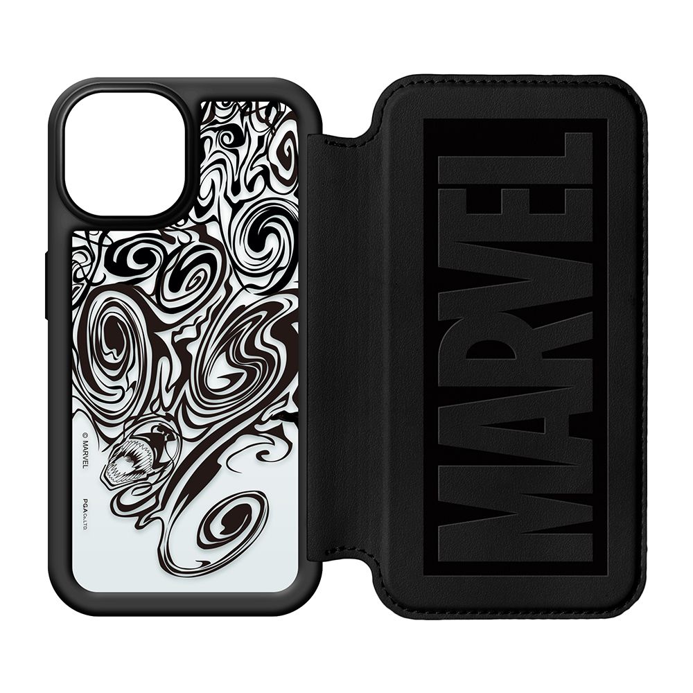 ヴェノム iPhone 13 mini用 ガラスフリップケース