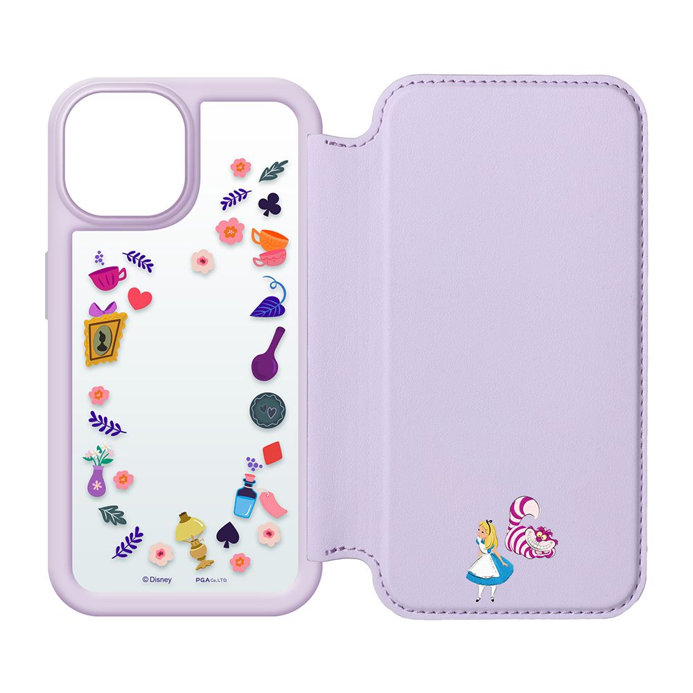 アリス iPhone 13用 ガラスフリップケース