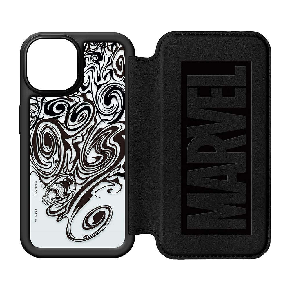 ヴェノム iPhone 13用 ガラスフリップケース