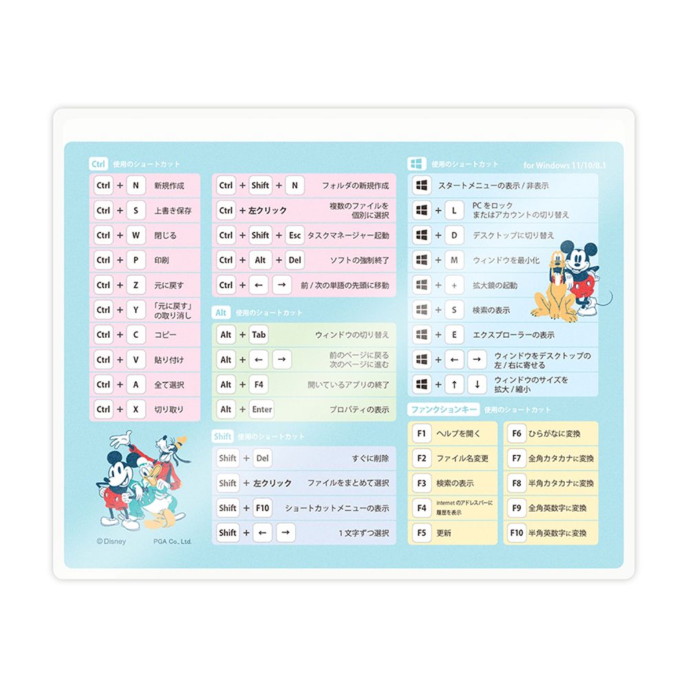 ミッキー＆フレンズ 入力ガイド付き マウスパッド