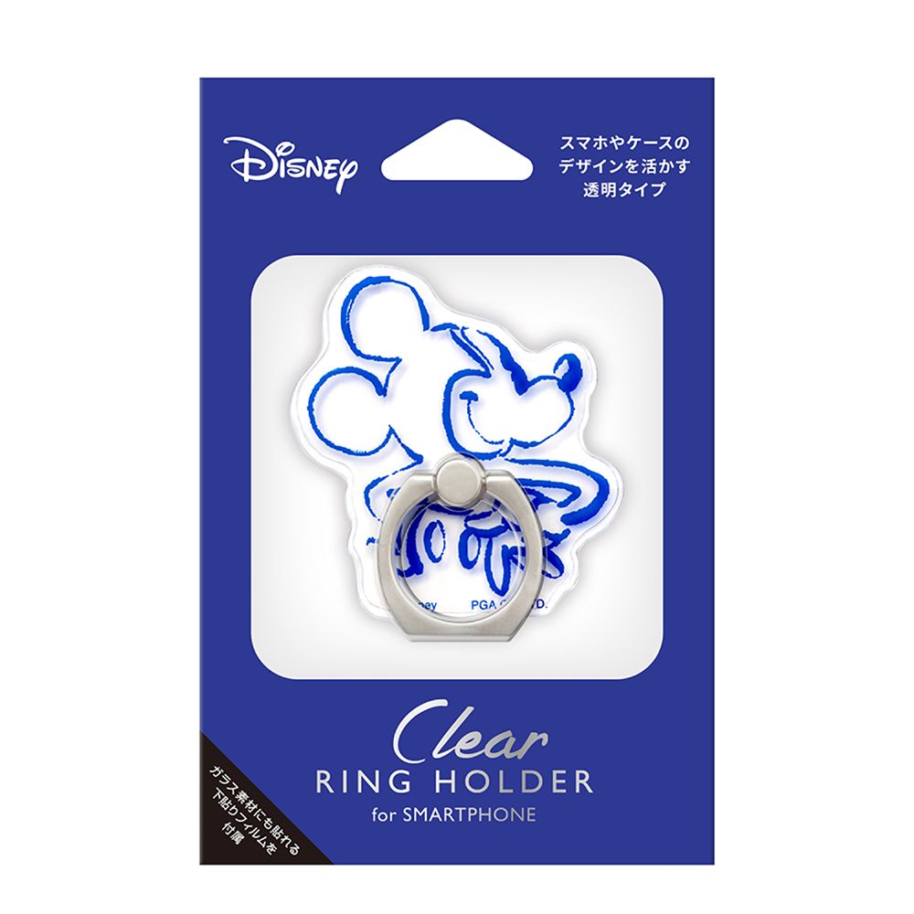 ミッキーマウス スマートフォン用 クリアリングホルダー