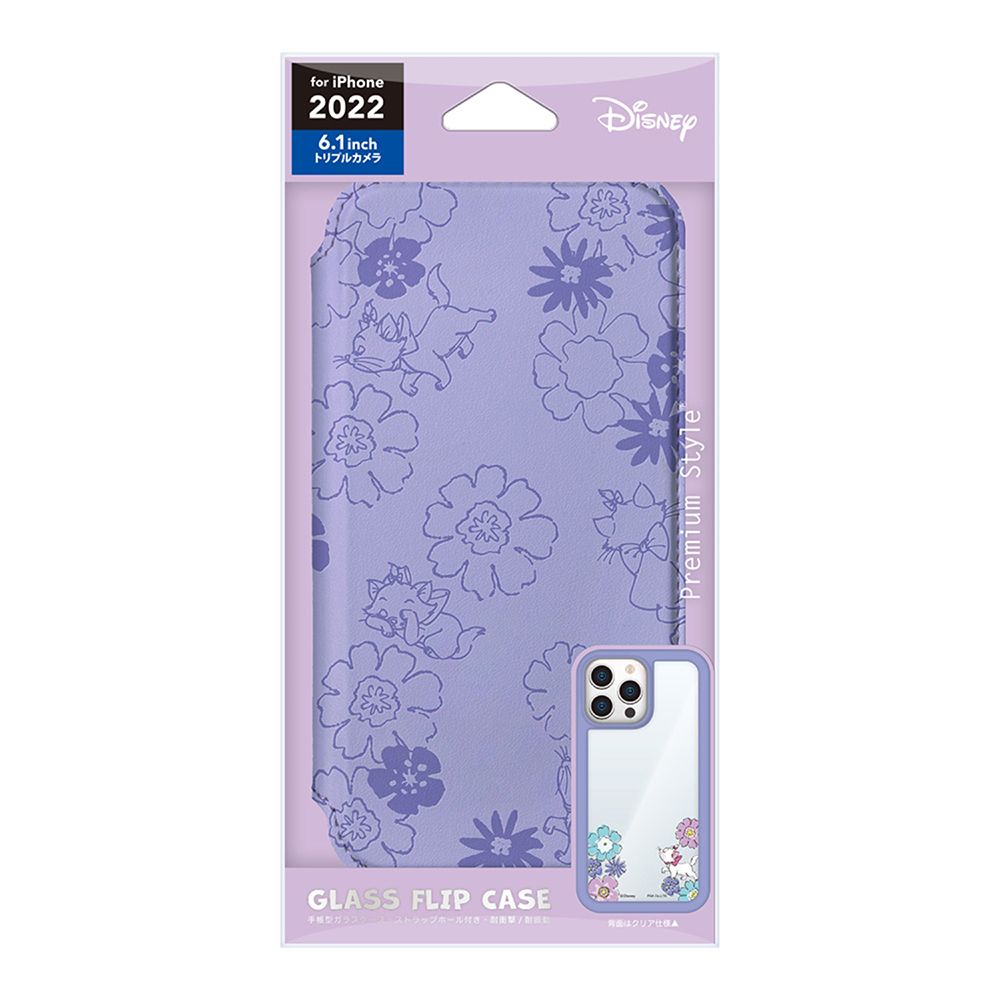 公式 ショップディズニー Iphone 14 Pro用 ガラスフリップケース ディズニー マリー